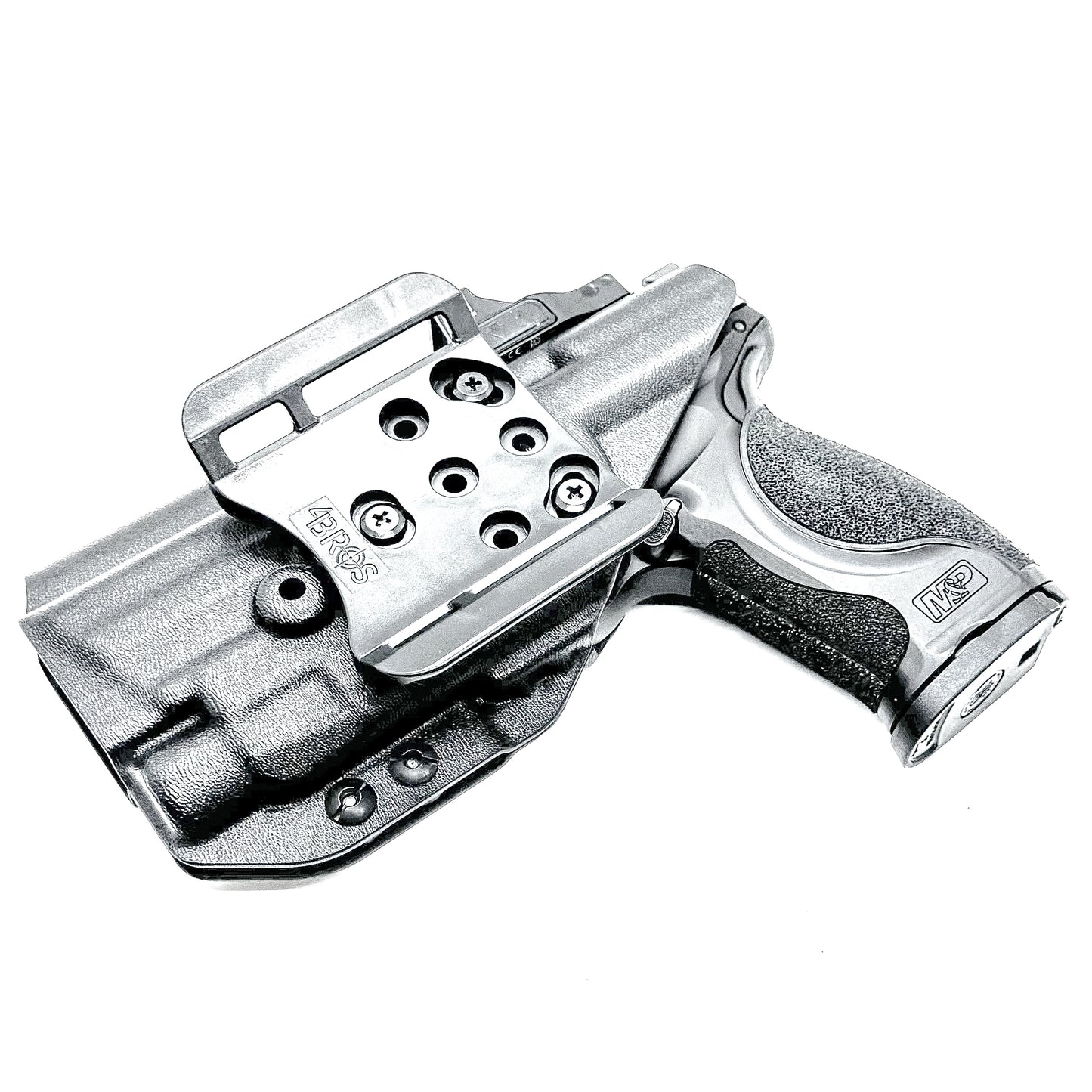 Outside Waistband Holster OWB for the Smith & Wesson M&P M2.0 4" Metal 9MM pistol & Streamlight TLR-7 A, X & TLR-7 HL-X in Black with 4BROS 1.5" Belt Slide.