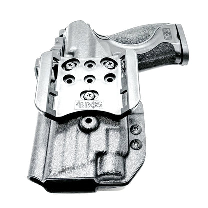 Outside Waistband Holster OWB for the Smith & Wesson M&P M2.0 4" Metal 9MM pistol & Streamlight TLR-7 A, X & TLR-7 HL-X in Black with 4BROS 1.5" Belt Slide.