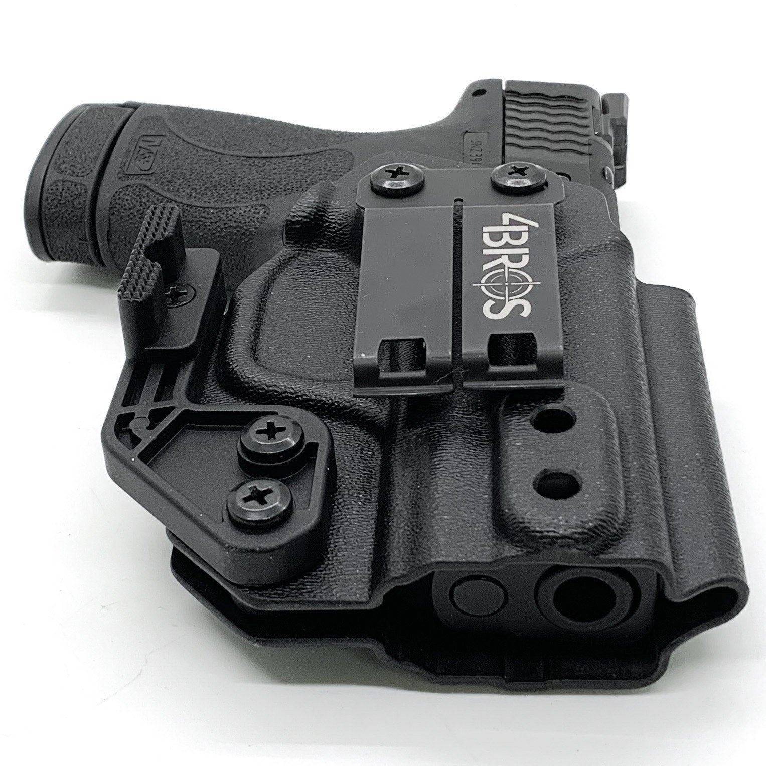 For the best, Inside Waistband IWB AIWB Kydex Holster designed to fit the Smith and Wesson S&W Shield Plus handgun, shop Four Brothers 4BROS Holsters.  