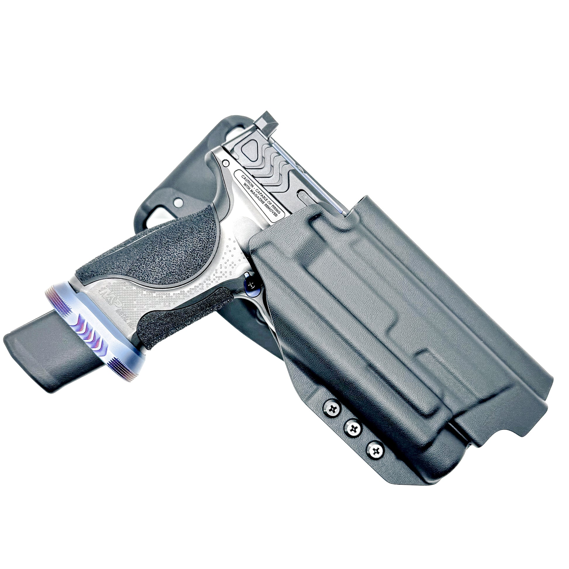 Black Duty & competition holster for Smith & Wesson SPEC Series M&P 9 Metal M2.0 with TLR-1 HL-X. Made in the USA.