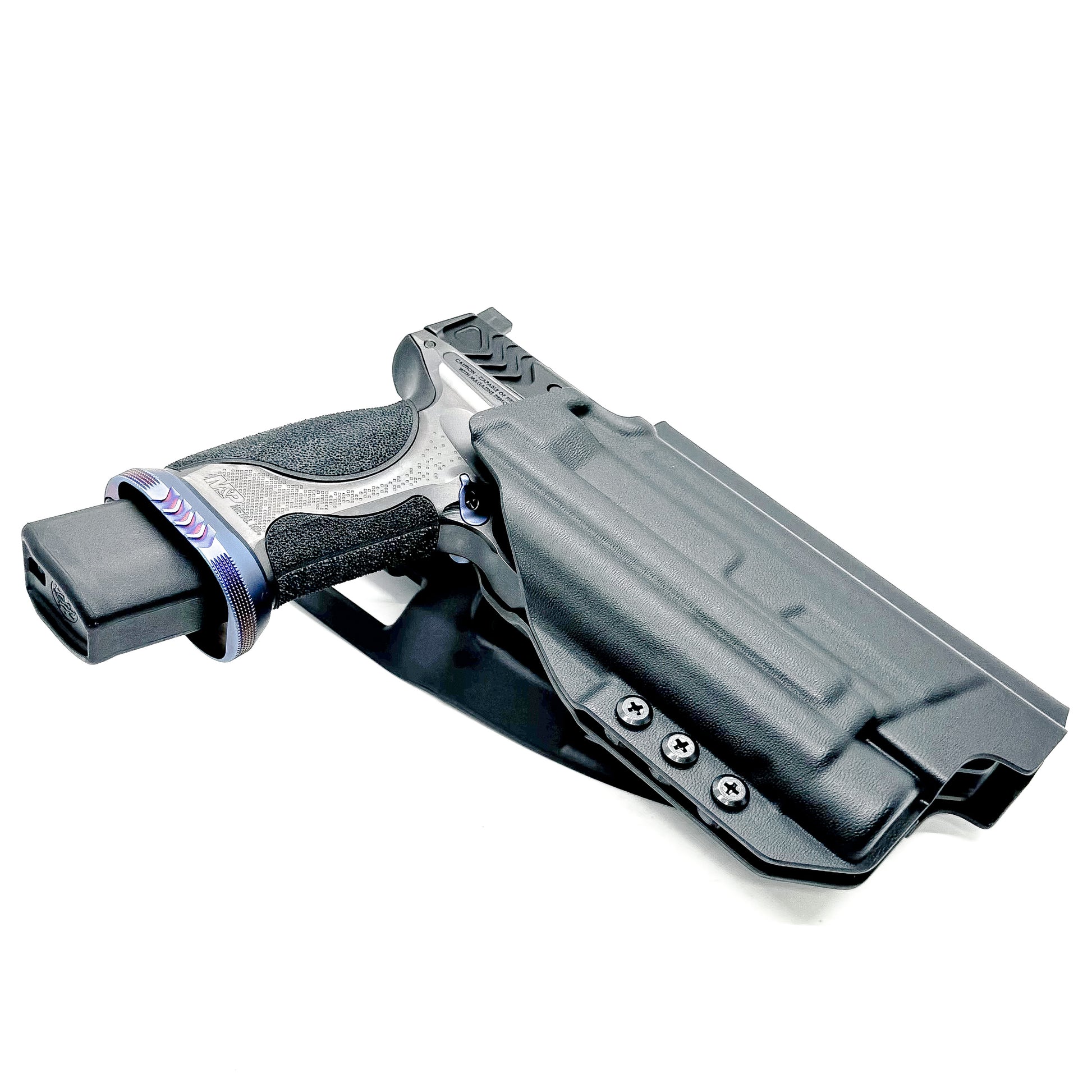 Black Duty & competition holster for Smith & Wesson SPEC Series M&P 9 Metal M2.0 with TLR-1 HL-X. Made in the USA.
