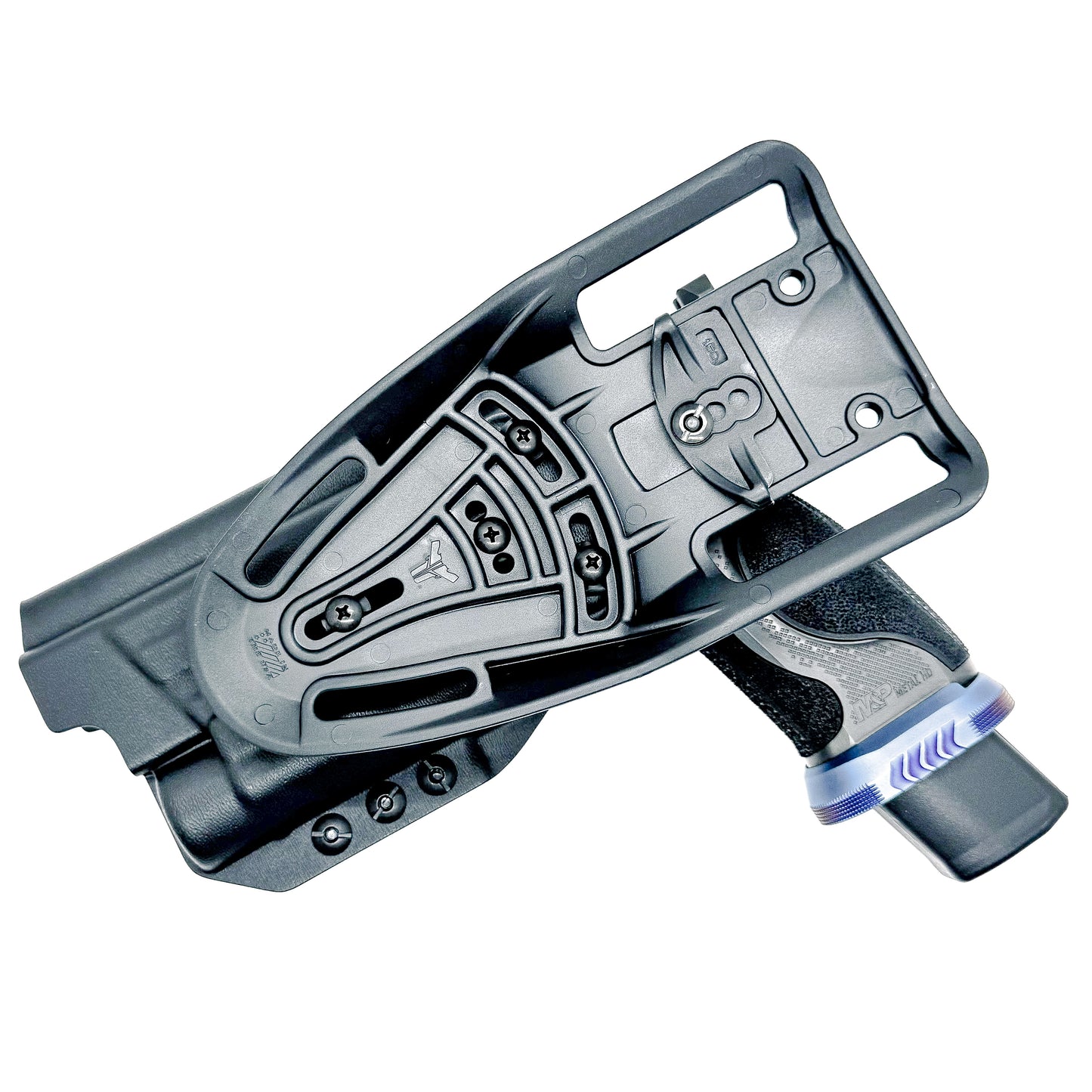 Black Duty & competition holster for Smith & Wesson SPEC Series M&P 9 Metal M2.0 with TLR-1 HL-X. Made in the USA.