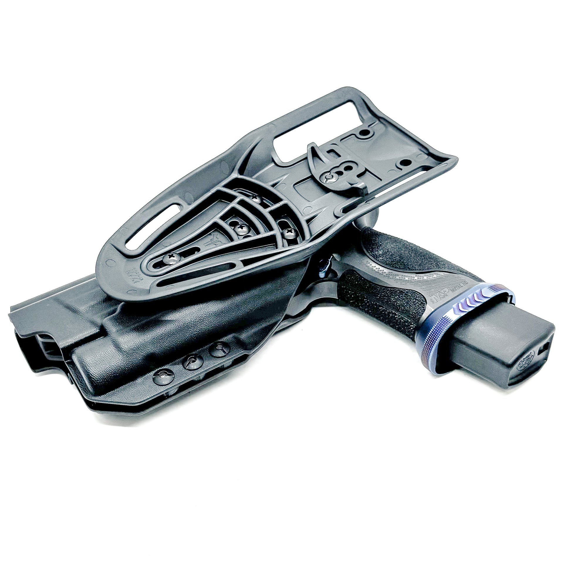 Black Duty & competition holster for Smith & Wesson SPEC Series M&P 9 Metal M2.0 with TLR-1 HL-X. Made in the USA.