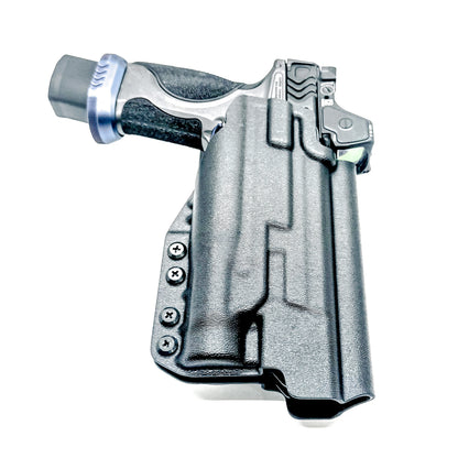 Black Outside Waistband Duty & Competition Holster for the Smith & Wesson SPEC Series M&P 9 Metal M2.0 & Streamlight TLR-1 HL with Duty Drop Attachment.