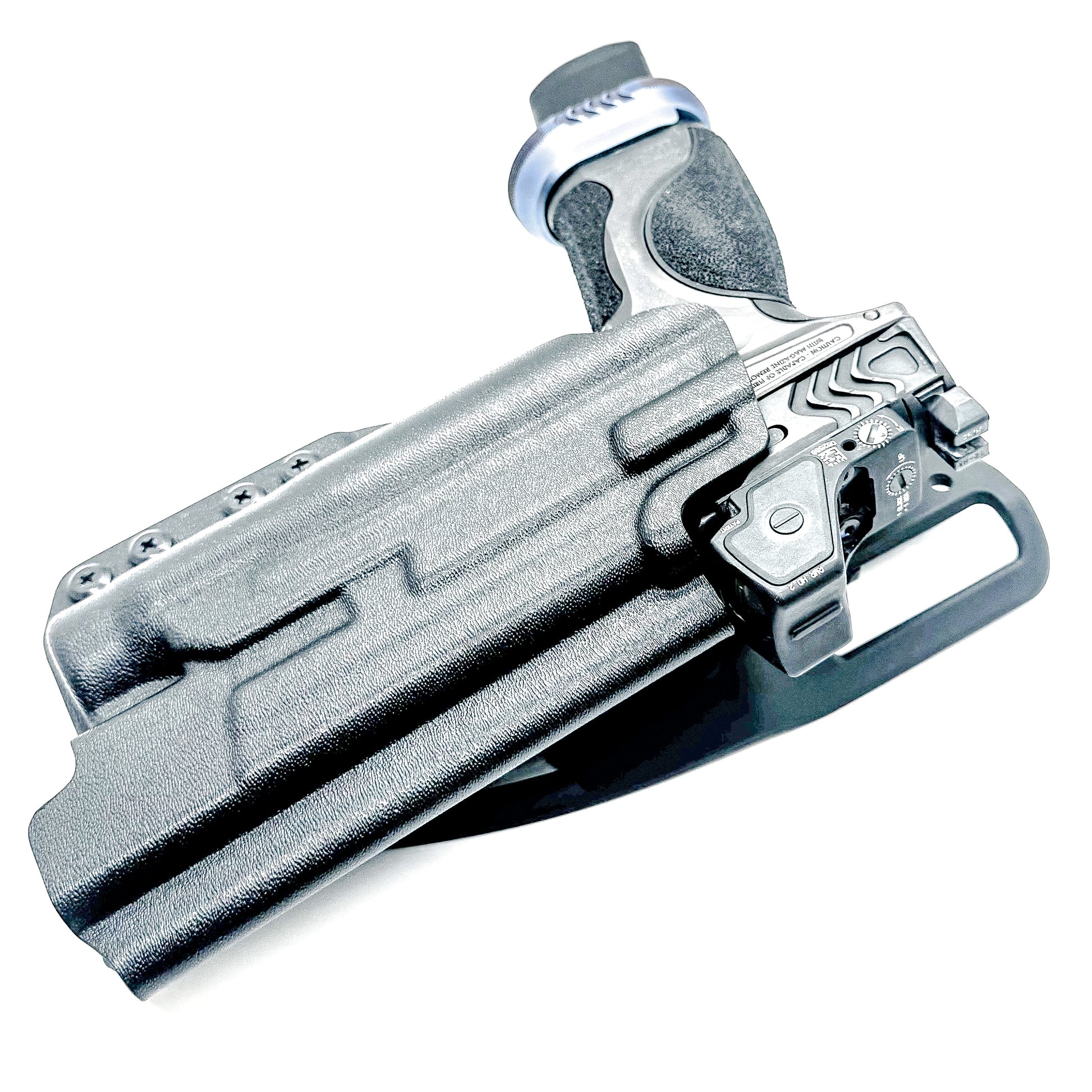 Black Outside Waistband Duty & Competition Holster for the Smith & Wesson SPEC Series M&P 9 Metal M2.0 & Streamlight TLR-1 HL with Duty Drop Attachment.