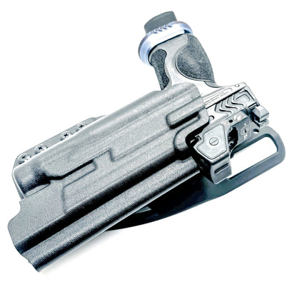 Black Outside Waistband Duty & Competition Holster for the Smith & Wesson SPEC Series M&P 9 Metal M2.0 & Streamlight TLR-1 HL with Duty Drop Attachment.