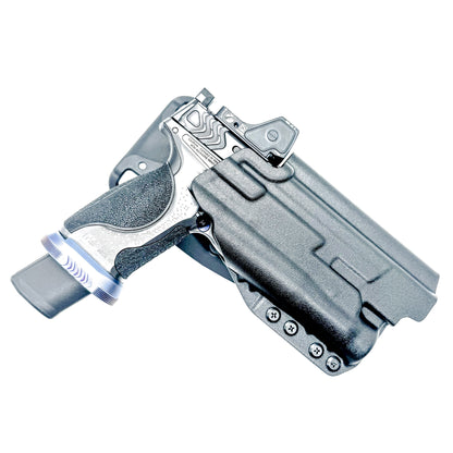 Black Outside Waistband Duty & Competition Holster for the Smith & Wesson SPEC Series M&P 9 Metal M2.0 & Streamlight TLR-1 HL with Duty Drop Attachment.