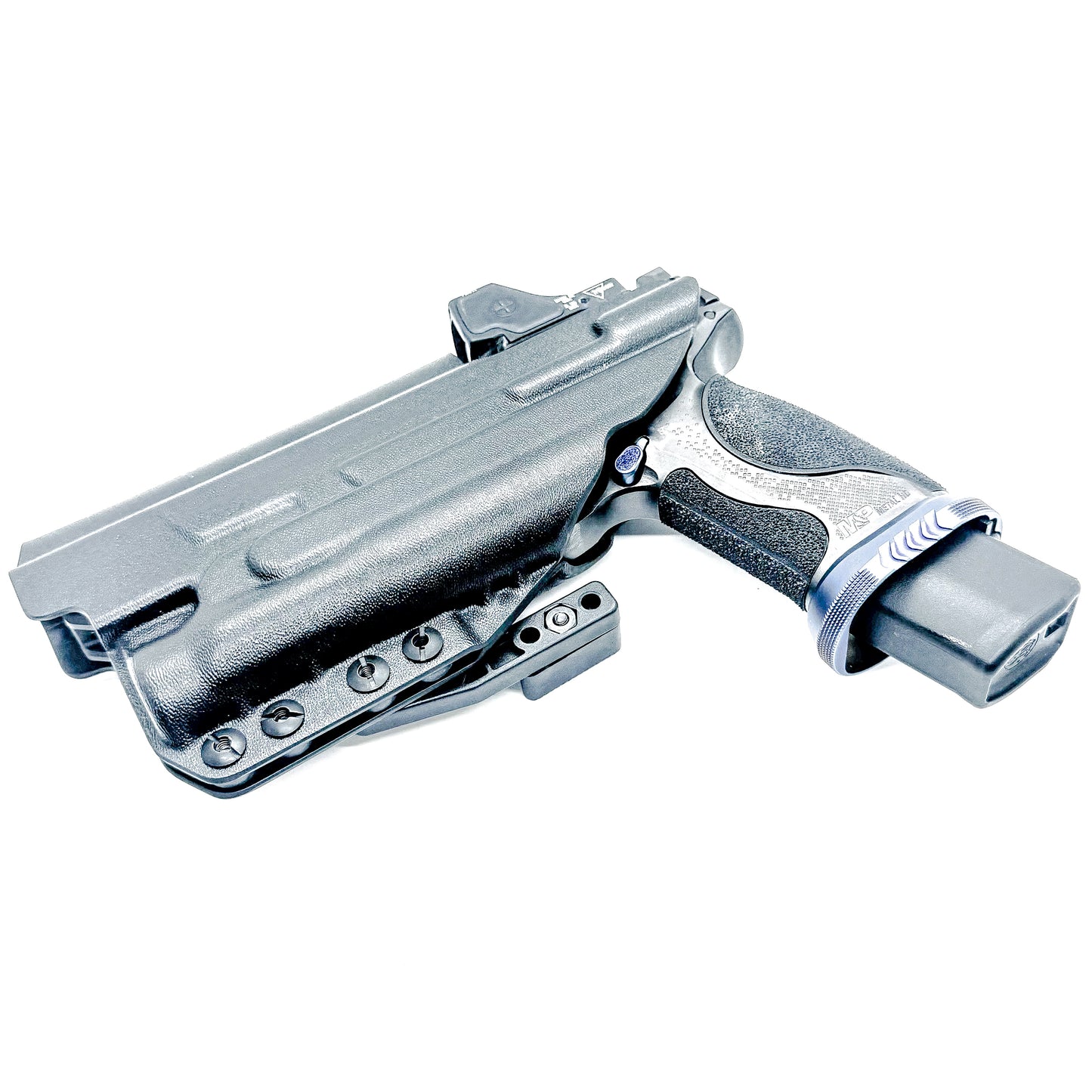 IWB AIWB Inside Waistband Holster for the Smith & Wesson SPEC Series M&P 9 Metal M2.0 with the TLR-1 HL in black with the DCC Monoblock and a modwing.