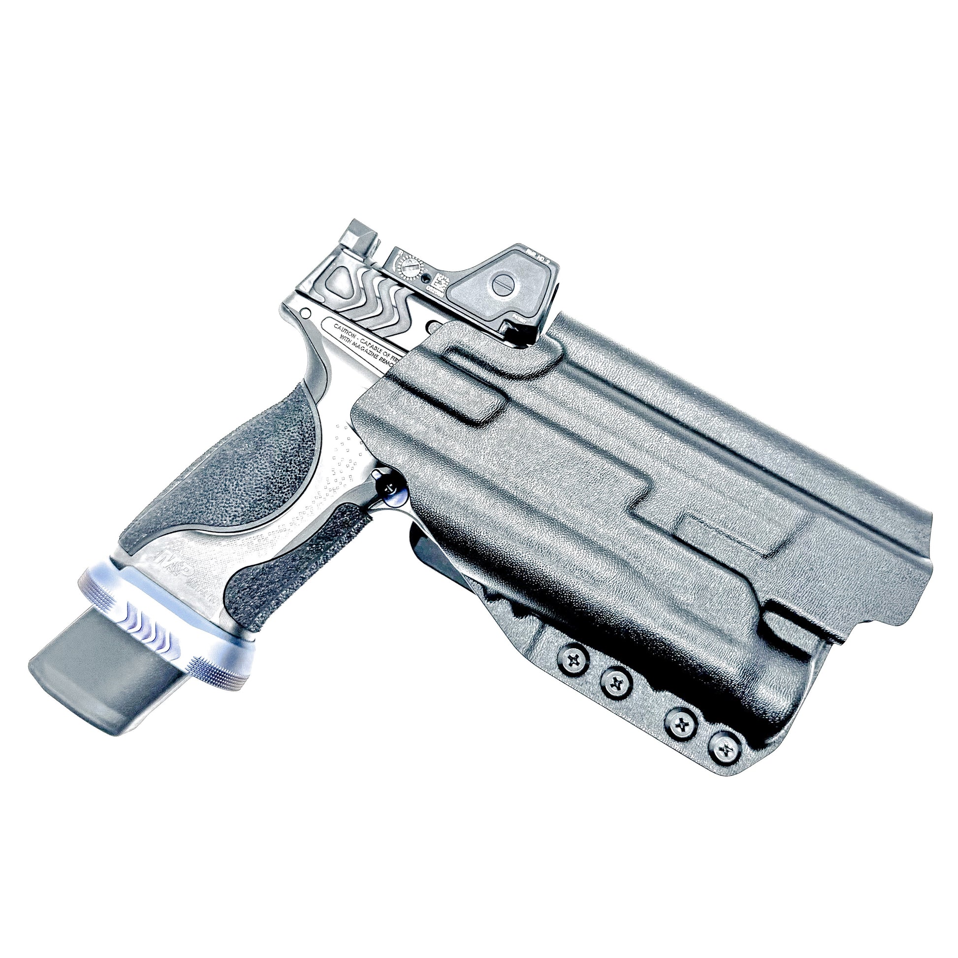 Black Outside Waistband OWB Holster for the Smith & Wesson SPEC Series M&P 9 Metal M2.0 & Streamlight TLR-1 HL with a Duty Drop Belt Attachment.