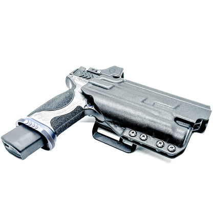 Black Outside Waistband OWB Holster for the Smith & Wesson SPEC Series M&P 9 Metal M2.0 & Streamlight TLR-1 HL with a Duty Drop Belt Attachment.