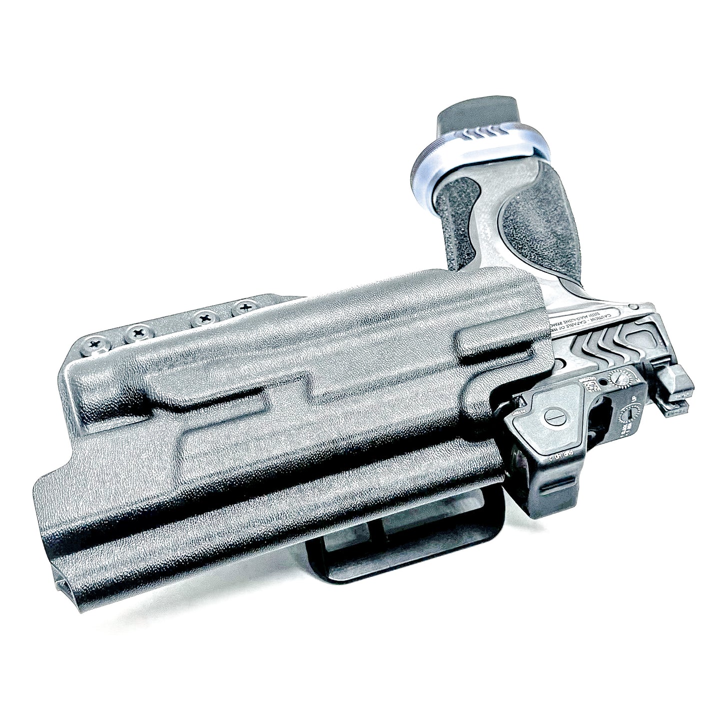 Black Outside Waistband OWB Holster for the Smith & Wesson SPEC Series M&P 9 Metal M2.0 & Streamlight TLR-1 HL with a Duty Drop Belt Attachment.