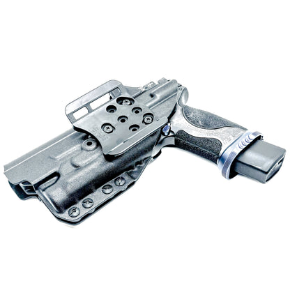 Black Outside Waistband OWB Holster for the Smith & Wesson SPEC Series M&P 9 Metal M2.0 & Streamlight TLR-1 HL with a Duty Drop Belt Attachment.