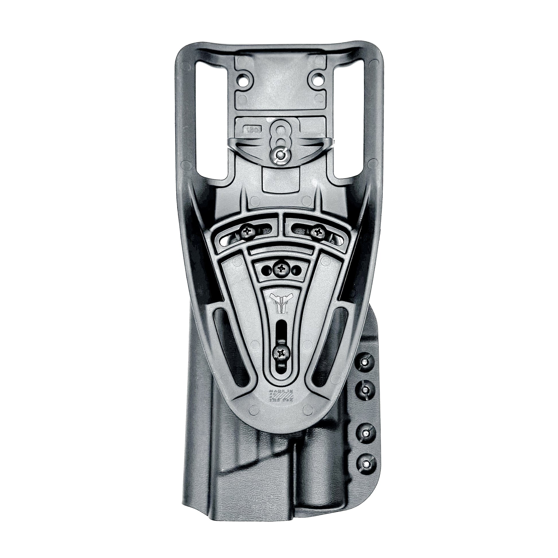 Black Duty & Competition Holster with a duty drop for the Smith & Wesson SPEC Series M&P 9 Metal M2.0 & X300U light.