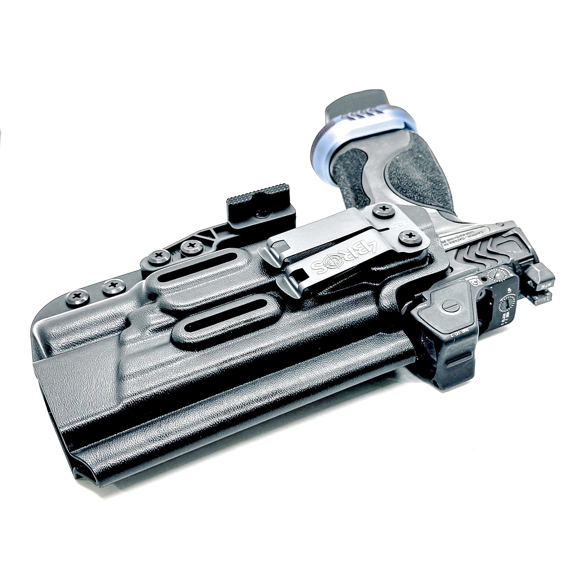 Inside Waistband Holster fits the Smith & Wesson SPEC Series M&P 9 Metal M2.0 & X300U in black with monoblock and modwing.
