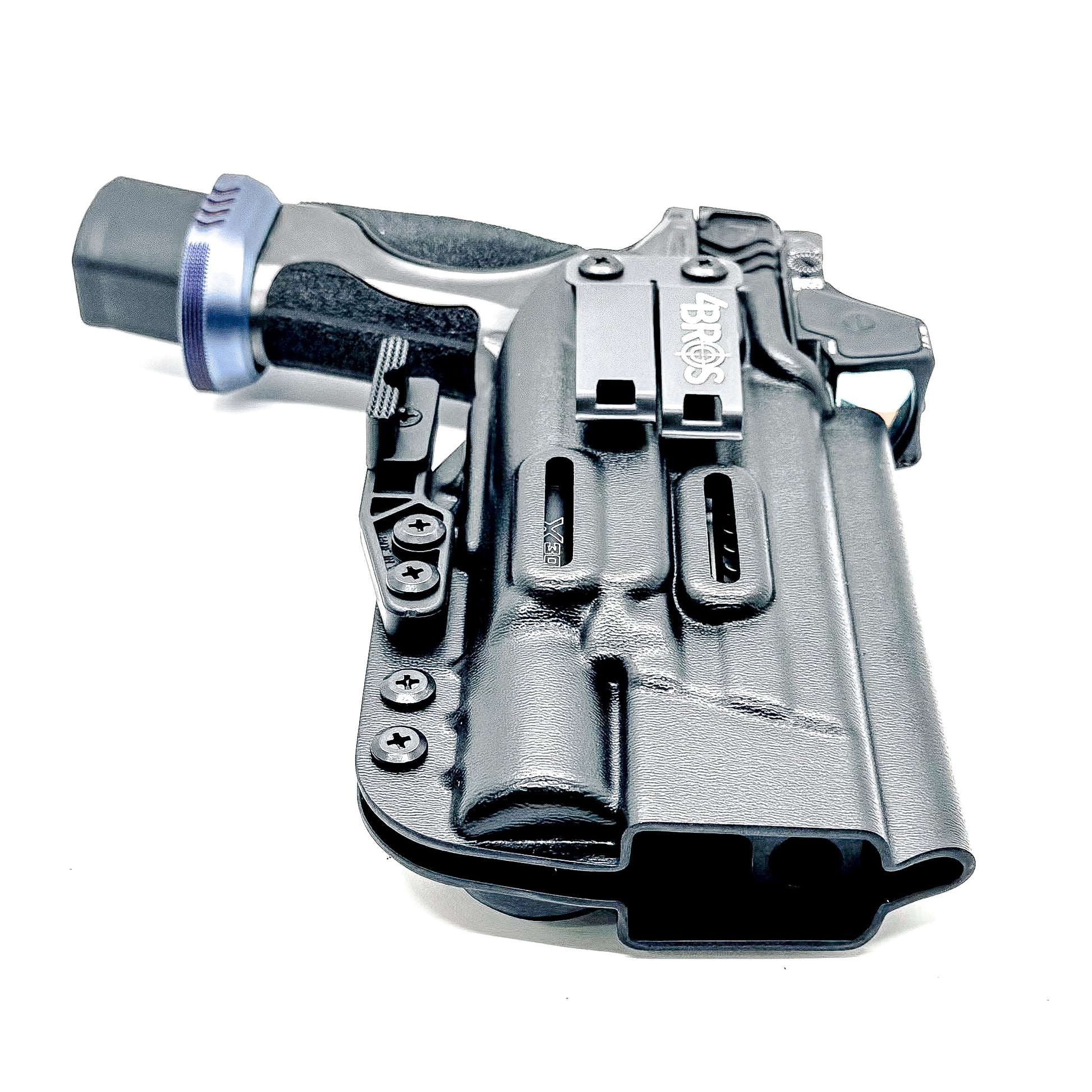 Inside Waistband Holster fits the Smith & Wesson SPEC Series M&P 9 Metal M2.0 & X300U in black with monoblock and modwing.