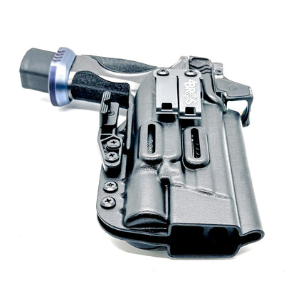Inside Waistband Holster fits the Smith & Wesson SPEC Series M&P 9 Metal M2.0 & X300U in black with monoblock and modwing.