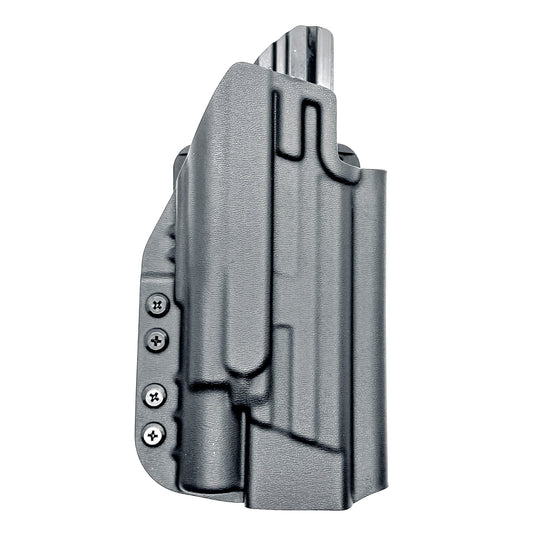 Outside Waistband Holster in black with 4BROS 1.5" belt slide for the Smith & Wesson SPEC Series M&P 9 Metal M2.0 & X300U light.