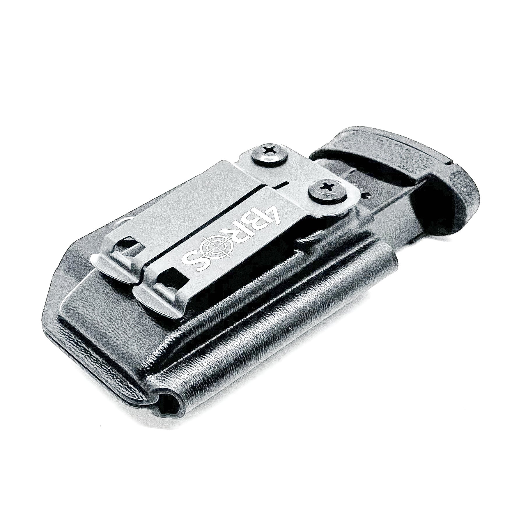 Black Kydex IWB AIWB appendix inside waistband magazine pouch for the Smith & Wesson Shield Plus from Four Brothers Holsters.  Proudly made in the USA.