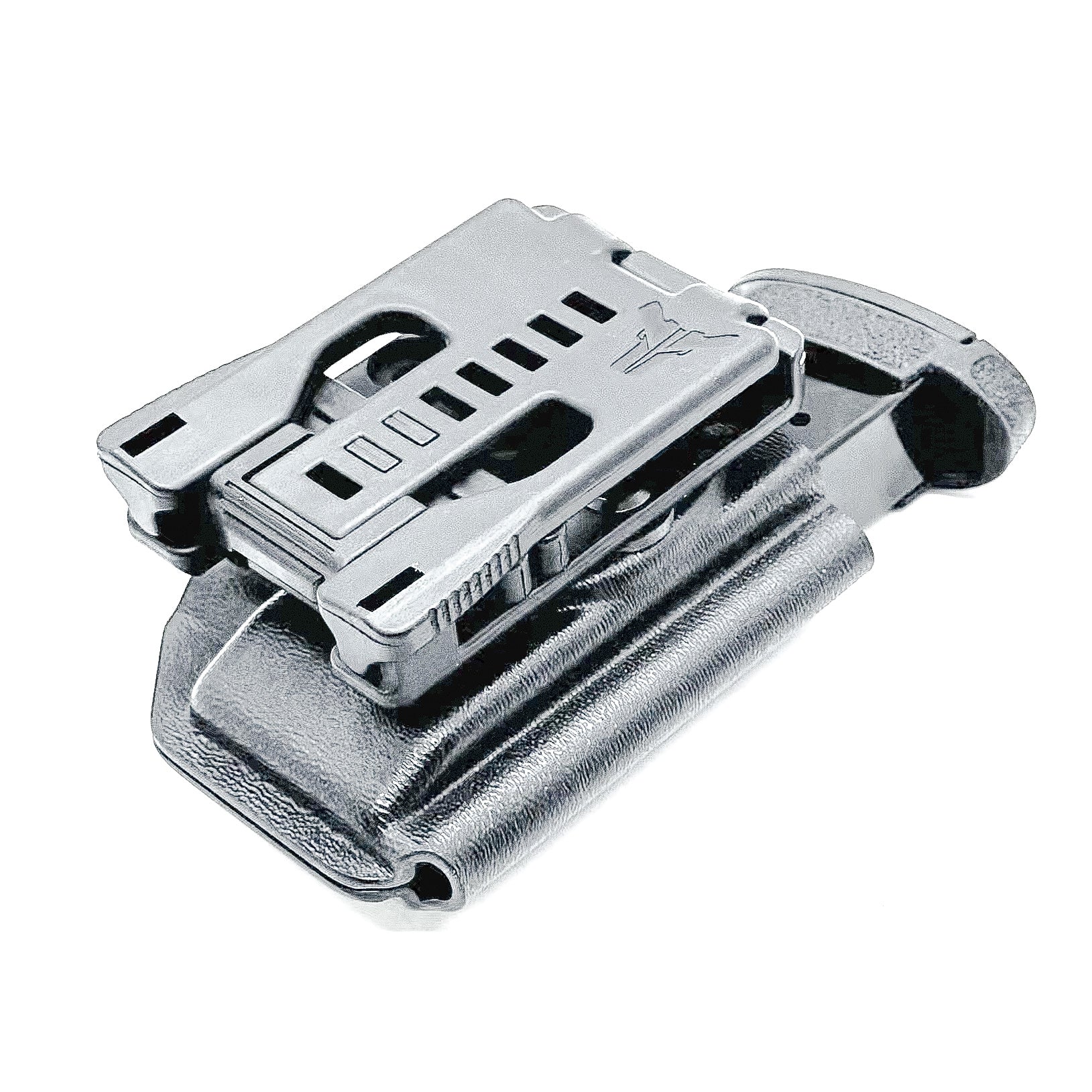 Black Kydex OWB Outside Waistband magazine pouch for the Smith & Wesson Shield Plus from Four Brothers 4BROS Holsters.  Adjustable retention and cant.