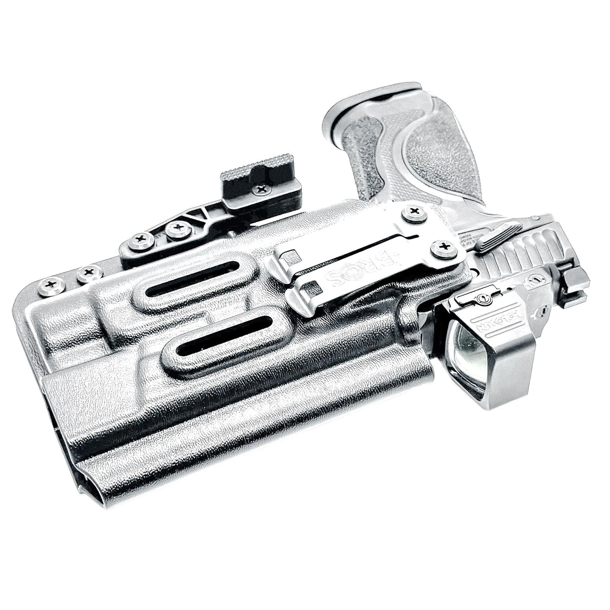 Smith & Wesson M&P M2.0 Metal HD & Competitor and Streamlight TLR-1 HL Inside Waistband IWB holster with adjustable retention and optic compatibility.