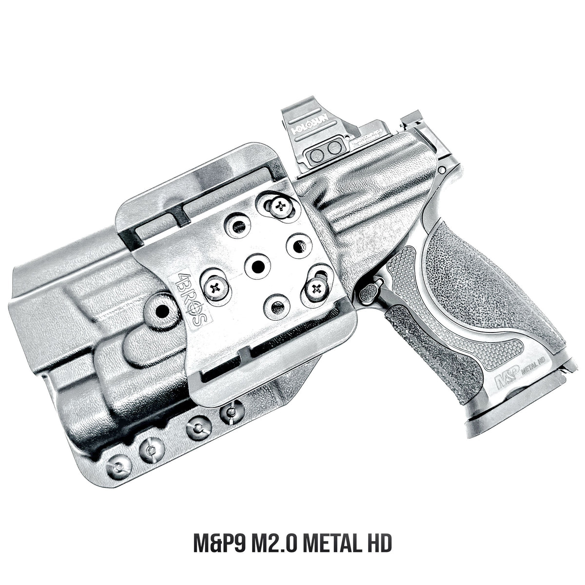 Smith & Wesson M&P M2.0 Metal HD/Competitor and Streamlight TLR-1 HL or TLR-1 HP Outside Waistband OWB holster with adjustable retention and optic compatibility.