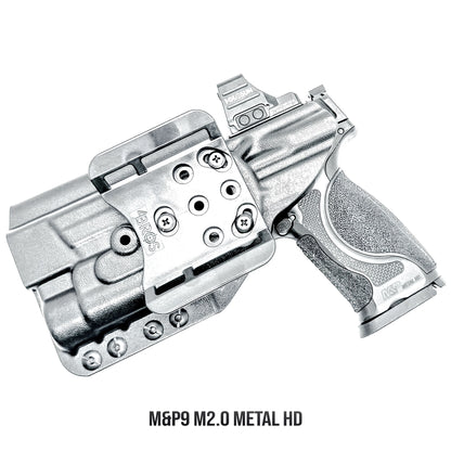 Smith & Wesson M&P M2.0 Metal HD/Competitor and Streamlight TLR-1 HL or TLR-1 HP Outside Waistband OWB holster with adjustable retention and optic compatibility.