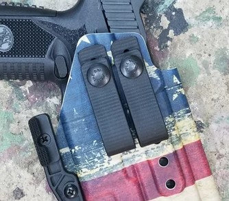 To change the belt attachment from your 4Bros holster or magazine carrier, shop Four Brothers Holsters. The best customer service in the world.