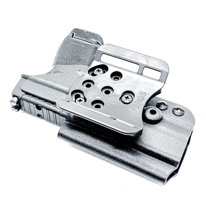 Durable OWB holster for Springfield Armory Hellcat® 3″ Micro-Compact OSP™ .380 ACP Handgun. Optic-ready, adjustable retention, and made in the USA