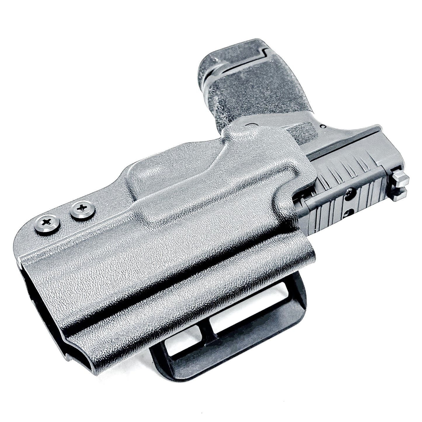 Durable OWB holster for Springfield Armory Hellcat® 3″ Micro-Compact OSP™ .380 ACP Handgun. Optic-ready, adjustable retention, and made in the USA