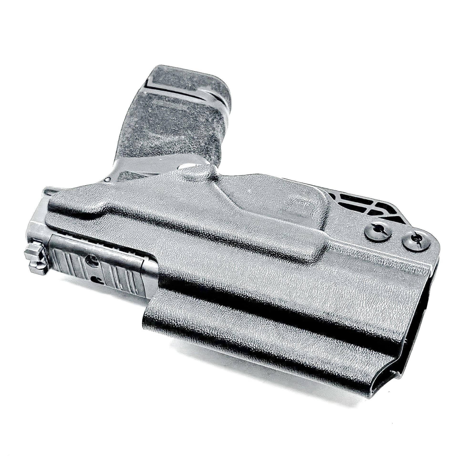 Black Kydex Inside Waistband Holster for the Springfield Hellcat with Monoblock and Modwing