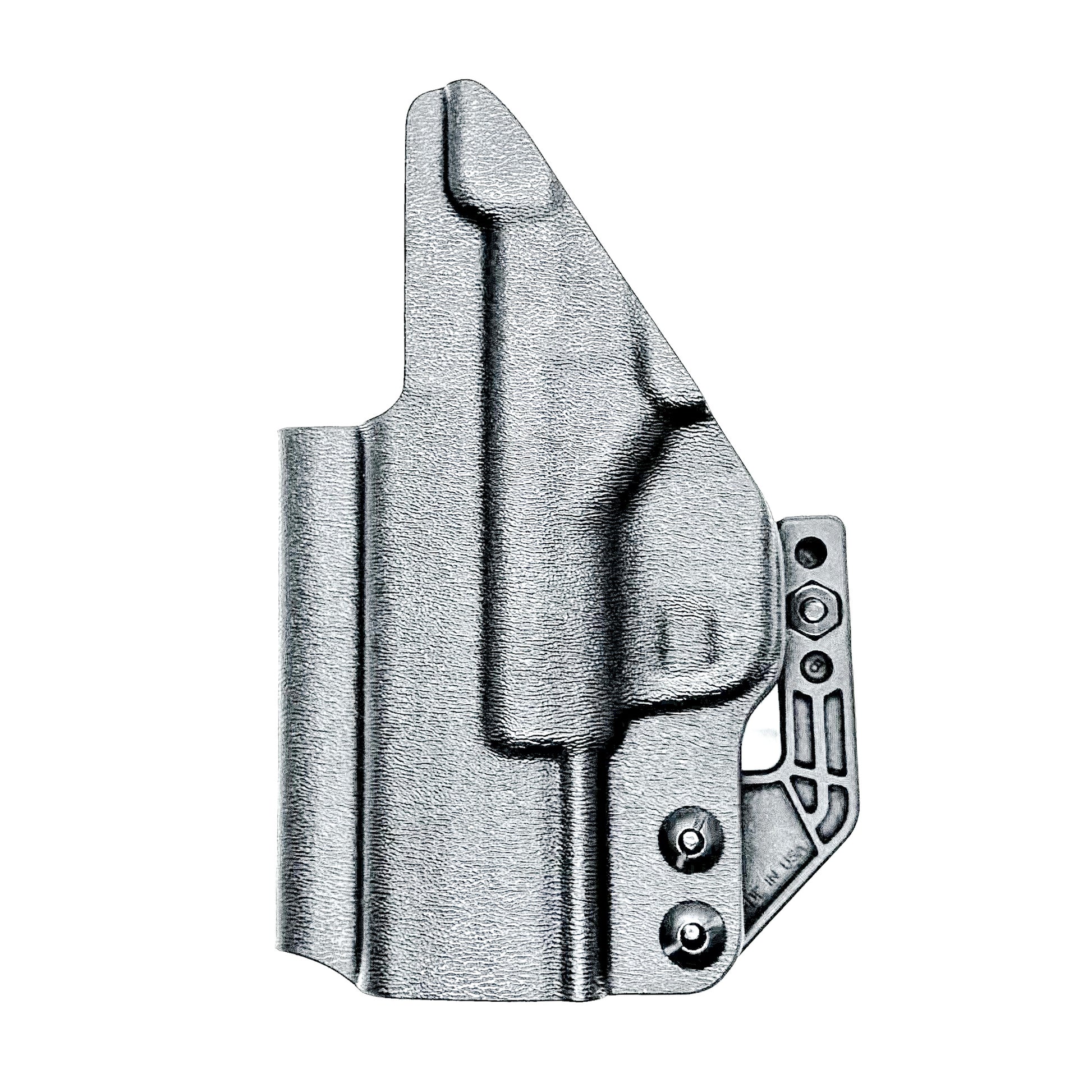 Black Kydex Inside Waistband Holster for the Springfield Hellcat with Monoblock and Modwing