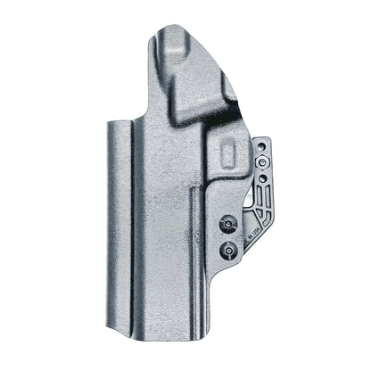 Black Kydex IWB holster for Springfield Prodigy 1911 DS pistol with full sweat guard and adjustable retention, shown with Modwing installed.