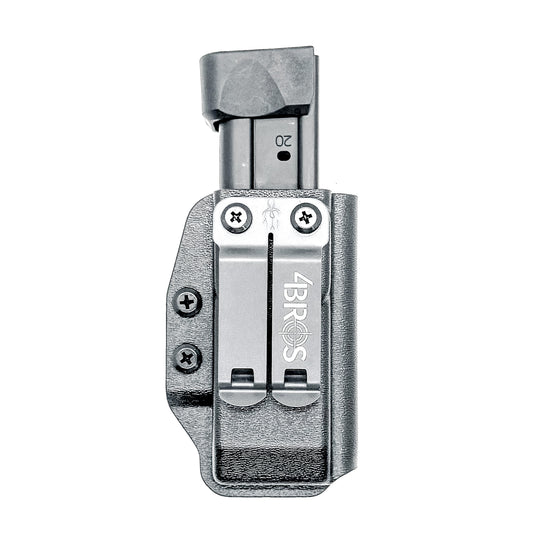 Kydex IWB AIWB appendix inside waistband magazine pouch carrier or holster for the Springfield Armory Prodigy, shop Four Brothers Holsters