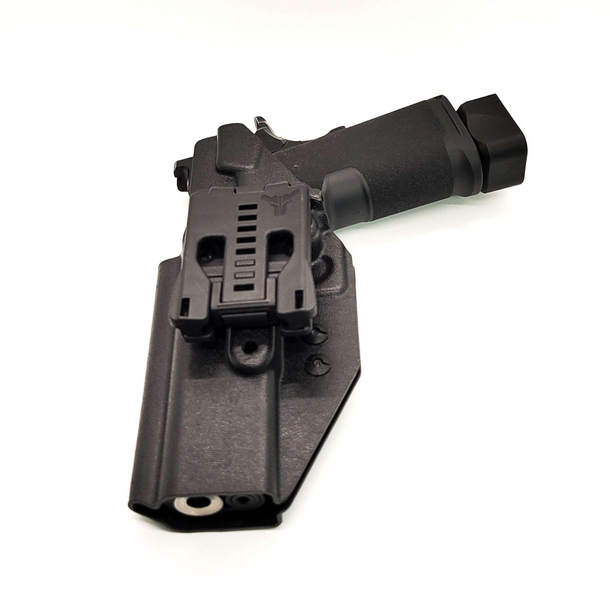 For the best Outside Waistband kydex Holster designed to fit the Springfield Armory 1911 DS Prodigy 5" & 4.25" with or without a red dot sight mounted to the pistol, shop to Four Brothers Holsters.  Full sweat guard, adjustable retention, minimal material, & smooth for reduced printing. Proudly made in the USA 