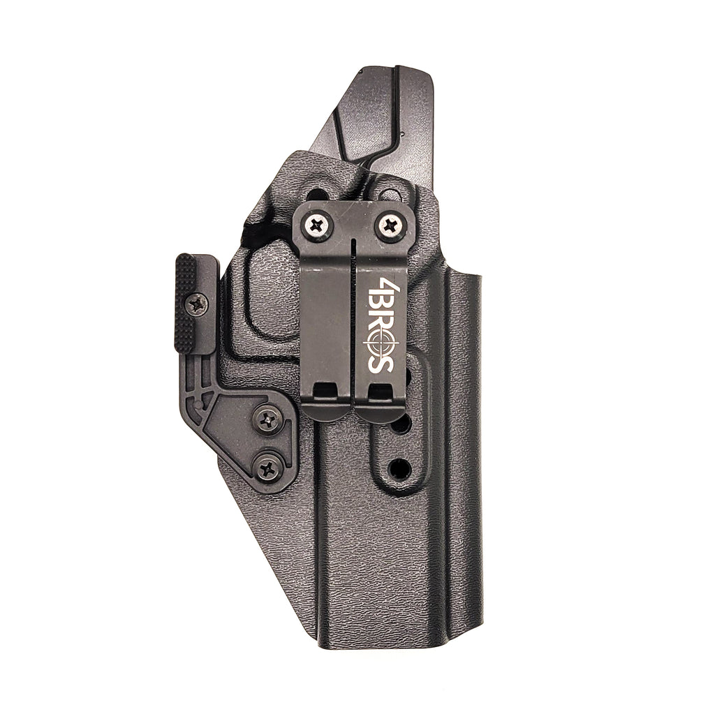 For the best Inside Waistband IWB AIWB Appendix Kydex Holster designed to fit the Springfield Armory 1911 DS Prodigy 5" & 4.25" with a red dot sight mounted to the pistol, shop to Four Brothers Holsters.  Full sweat guard, adjustable retention, minimal material, & smooth for reduced printing. Proudly made in the USA 