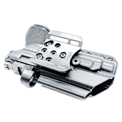 Black Outside Waistband OWB Kydex Holster for the Springfield Armory Echelon 4.0C with the Streamlight TLR-1 or TLR-1 HL from Four Brothers Holsters with 4BROS 1.5" Belt Slide.