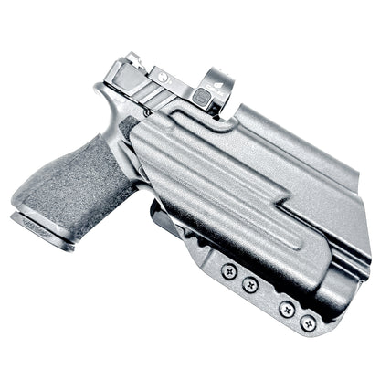 Black Outside Waistband OWB Kydex Holster for the Springfield Armory Echelon 4.0C with the Streamlight TLR-1 or TLR-1 HL from Four Brothers Holsters with 4BROS 1.5" Belt Slide.