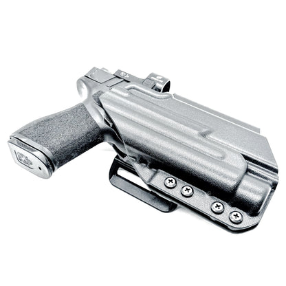 Black Outside Waistband OWB Kydex Holster for the Springfield Armory Echelon 4.0C with the Streamlight TLR-1 or TLR-1 HL from Four Brothers Holsters with 4BROS 1.5" Belt Slide.