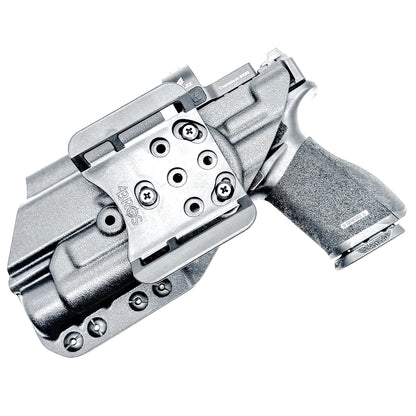 Black Outside Waistband OWB Kydex Holster for the Springfield Armory Echelon 4.0C with the Streamlight TLR-1 or TLR-1 HL from Four Brothers Holsters with 4BROS 1.5" Belt Slide.