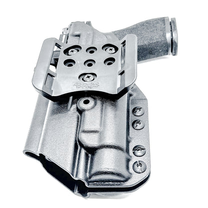 Black Outside Waistband OWB Kydex Holster for the Springfield Armory Echelon 4.0C with the Streamlight TLR-1 or TLR-1 HL from Four Brothers Holsters with 4BROS 1.5" Belt Slide.