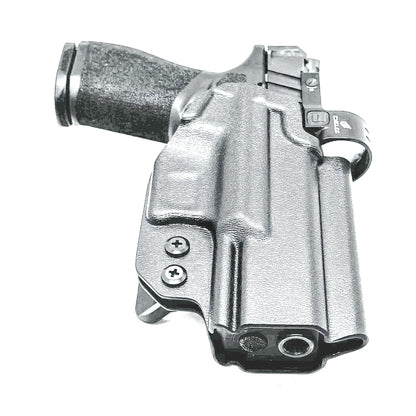 Black OWB Outside Waistband Holster for the Springfield Armory Echelon 4.0C Pistol with the 4BROS 1.5" Belt Slide.