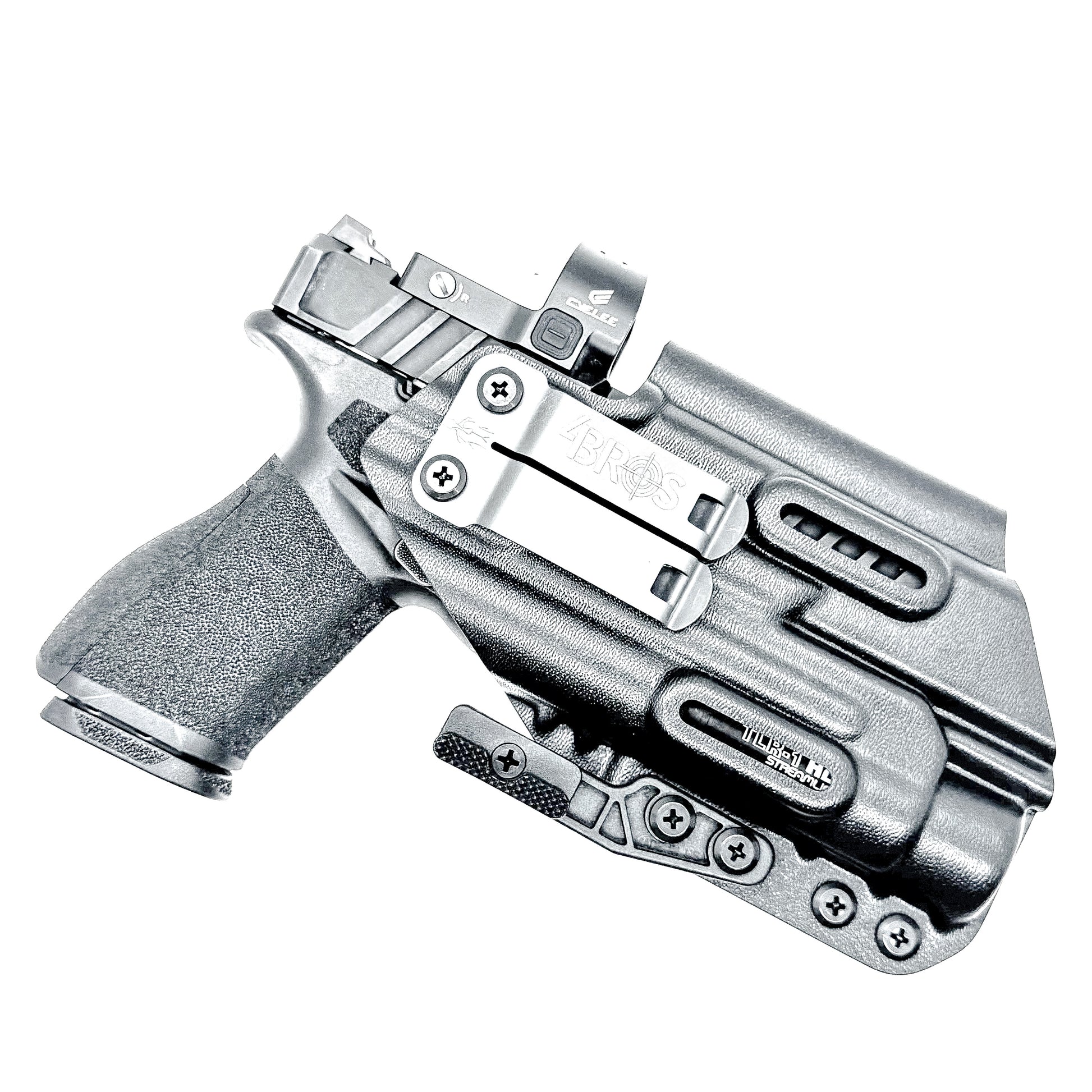 Springfield Echelon 4.0C IWB holster with Streamlight TLR-1 HL, black Kydex construction with DCC Monoblock and modwing.