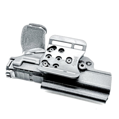 Outside the Waistband (OWB) Holster designed for the Springfield Armory Echelon in black with the 4BROS 1.5" Belt Slide.