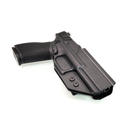 For the best, highest quality, Kydex OWB Outside Waistband Holster designed to fit the Springfield Armory Echelon, shop Four Brothers Holters. Cleared for a red dot sight mounted to the pistol. Full sweat guard, adjustable retention, minimal material, and smooth edges to reduce printing. Proudly made in the USA.