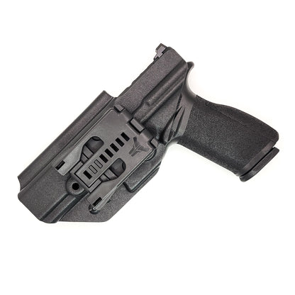 For the best, highest quality, Kydex OWB Outside Waistband Holster designed to fit the Springfield Armory Echelon, shop Four Brothers Holters. Cleared for a red dot sight mounted to the pistol. Full sweat guard, adjustable retention, minimal material, and smooth edges to reduce printing. Proudly made in the USA.