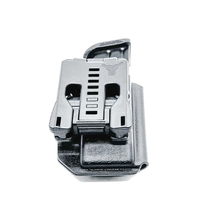 Black Kydex OWB Outside Waistband magazine pouch for Springfield Armory Echelon from Four Brothers 4BROS Holsters.