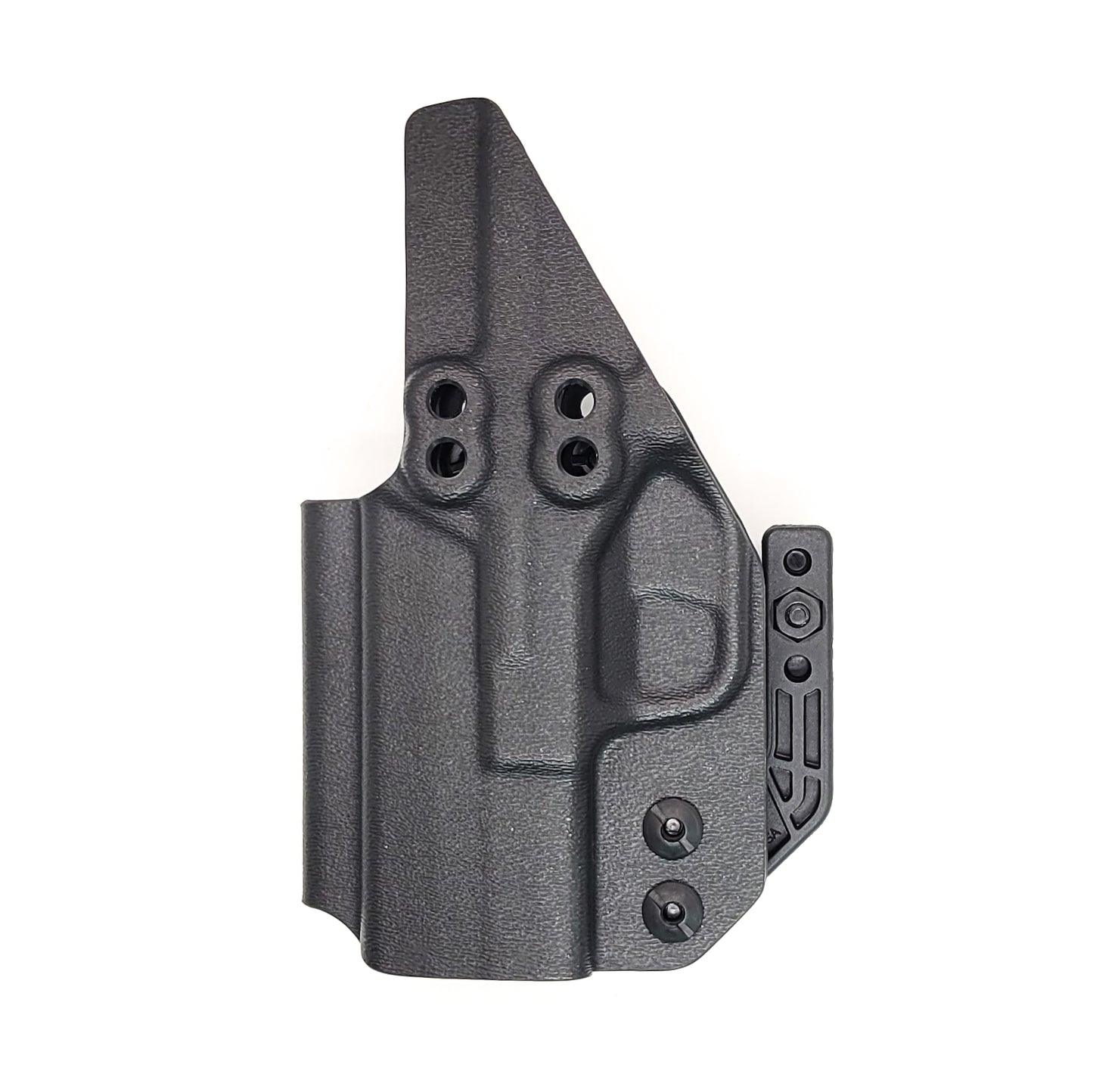 For the best, IWB AIWB Inside Waistband Holster designed to fit the Springfield Armory Hellcat, shop Four Brothers Holsters. Designed to accommodate a red dot sight mounted to the pistol. Full sweat guard, adjustable retention, minimal material, and smooth edges to reduce printing. Proudly made in the USA. 