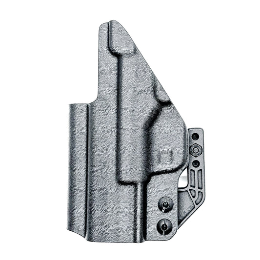 Black Kydex Inside Waistband Holster for the Springfield Hellcat with a DCC Monoblock and  a Modwing.