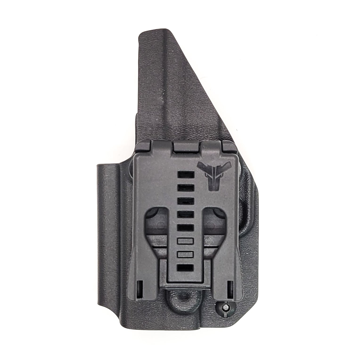 For the best OWB Outside Waistband Holster designed to fit the Springfield Armory Hellcat, shop Four Brothers Holters. Cleared for a red dot sight mounted to the pistol. Full sweat guard, adjustable retention, minimal material, and smooth edges to reduce printing. Proudly made in the USA.