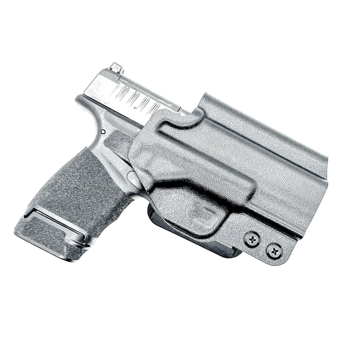 OWB Outside Waistband Holster for the Springfield Armory Hellcat in black with a 4BROS 1.5" Belt Slide.